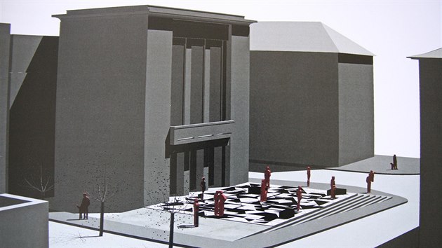 Autorem n�vrhu mozaikov� dla�by je uzn�van� architekt Josef Pleskot.