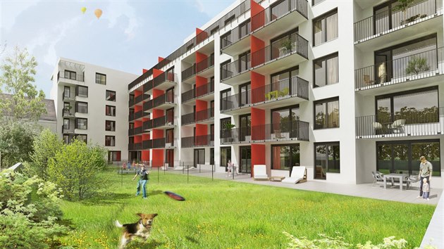 Projekt nabídne prostorný vnitroblok se stromy a zahrádkami.