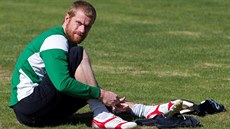 Jablonecký gólman Vlastimil Hrubý na tréninku