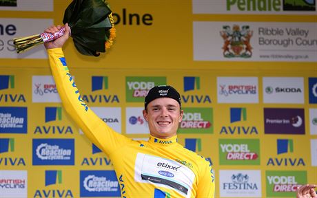 eský cyklista Petr Vako po vítzství ve 2. etap závodu Kolem Británie...