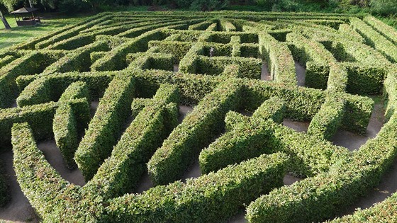 Oblíbený p�írodní labyrint, resp. bludi�t�, je inspirován dílem Labyrint sv�ta...