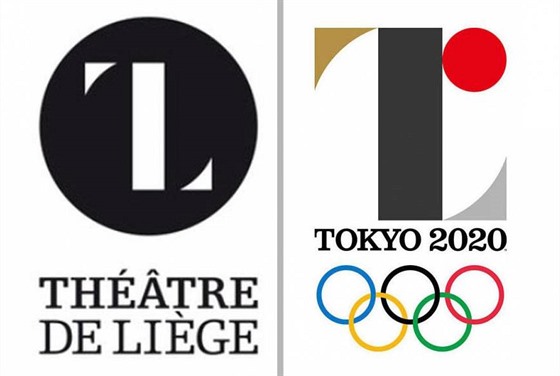 Porovnání symbolu divadla v Lutychu a loga OH 2020.
