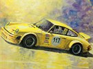 Z výstavy obraz sportovních voz Porsche Art ukrajinského výtvarníka Yuriye...