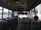 Poloprázný autobus z Valmezu do Kunovic.