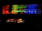 Ukázka laserové ou nad luáneckým stadionem v Brn