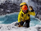 Tomá Petreek pi výstupu na Gasherbrum I.