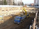 Výstavba tunelového komplexu Blanka - stavenit Malovanka (15. ledna 2008).