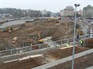 Výstavba tunelového komplexu Blanka - stavenit Malovanka (29. ledna 2009).