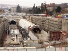 Výstavba tunelového komplexu Blanka - stavenit Patokova 22. 2. 2012.