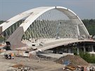 Výstavba tunelového komplexu Blanka - stavenit Trojský most 9. 5. 2013.