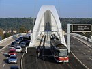 Výstavba tunelového komplexu Blanka - stavenit Trojský most 6. 10. 2014.