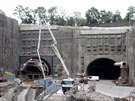 Výstavba tunelového komplexu Blanka - stavenit Myslbekova 13. 7. 2011.