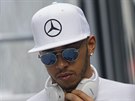 Lewis Hamilton ped kvalifikací na Velkou cenu Itálie.