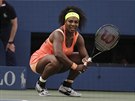 Americká tenistka Serena Williamsová v duelu s krajankou Madison Keysovou,.