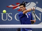 Novak Djokovi ve tetím kole US Open