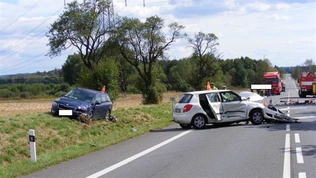 Nehoda u Selibova na Písecku, při níž zemřel řidič Škody Octavie.