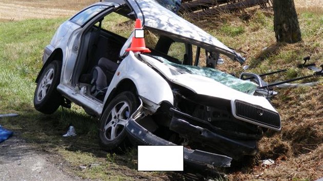 Nehoda u Selibova na Písecku, při níž zemřel řidič Škody Octavie.