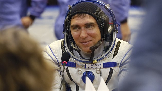 Zkuen rusk kosmonaut Sergej Volkov odstartoval z kosmodromu Bajkonur.