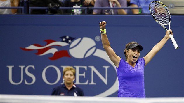 VELKÝ TRIUMF. Petra Cetkovská po vítzství ve druhém kole US Open.