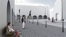 Vítězný návrh na revitalizaci náměstí zvažuje umístění kopie pomníku maršála...