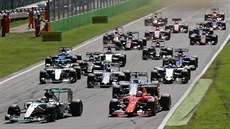 Startovní pole Velké ceny Itálie formule 1 v Monze.