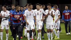 Čeští fotbalisté se radují z vítězství v Lotyšsku a postupu na EURO 2016 do...