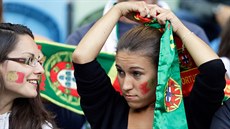 Portugalské fanynky ped zápasem s Francií,