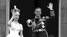 Královna Albta II. a princ Philip (Londýn, 2. ervna 1953)