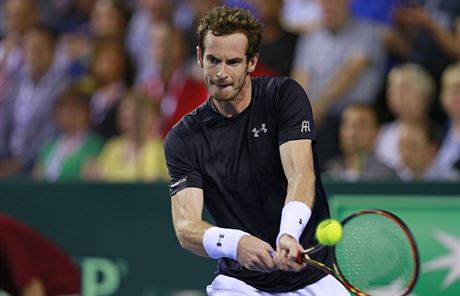 Britský tenista Andy Murray v semifinále Davis Cupu proti Austrálii.