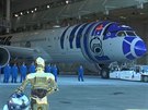 Letadlo vypadá jako R2-D2. Boeing ho pomaloval ve stylu Star Wars