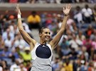 Italská tenistka Flavia Pennettaová slaví vítzství na US Open.