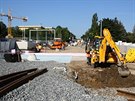 Výstavba tunelového komplexu Blanka - stavenit Praný most 1. 8. 2013.