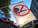 Demonstrace na esko-rakouském pechodu Dolní Dvoit (16. záí 2015)