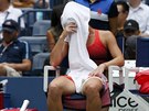 NALOMENÁ. Simona Halepová v semifinále US Open.