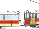 Tramvajovou dopravu z doby první republiky (1931 a 1939) reprezentuje motorový...