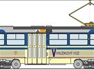 Vyhlídkový vz íslo 5500 vznikl rekonstrukcí bývalého prototypu tramvaje T4D....