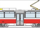 Jednosmrná tynápravová tramvaj T6A5  íslo 8601  vyniká nátrem navreným...