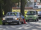 Mercedes s Petrem vancarou v ele jízdy brnnských fanouk do Zlína.