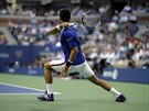 DYNAMIKA. Novak Djokovi po odehraném forhendu v semifinále US Open.