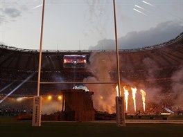 Slavnostní zahájení svtového ampionátu na stadionu Twickenham v Londýn.