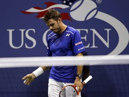 NEJDE TO. Stan Wawrinka pemt, co by zmnil v semifinle US Open.
