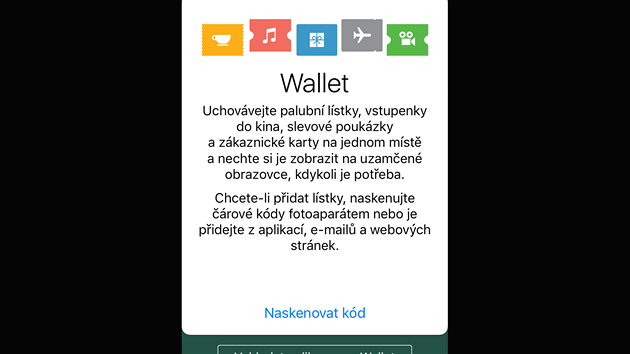iOS 9 pro iPhony - penenka Wallet se hod pro mobiln platby.