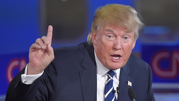 Donald Trump bhem druh televizn debaty (17. z 2015).
