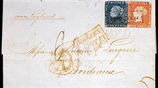 Bordeaux dopis z roku 1847 s oběma Mauricii Post Office, prodán roku 1993 za 5...