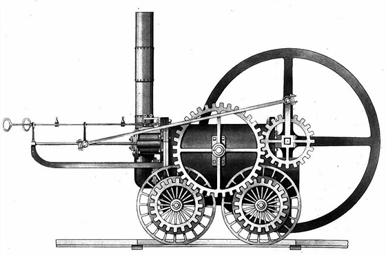 První parní lokomotivu na světě postavil Richard Trevithick roku 1804.