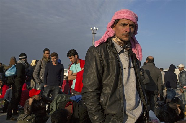 Migranti �ekají frontu na registraci do uprchlického tábora v chorvatském...