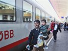 Z vídeského nádraí Westbahnhof vyrazil zvlátní vlak pro uprchlíky do...