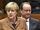 Nmecká kancléka Angela Merkelová a francouzský prezident Francois Hollande na...