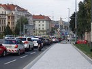 Svatovítská ulice první den po otevení Blanky.
