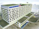 Takto by m�l vypadat nov� pavilon chirurgie v are�lu Fakultn� nemocnice v Plzni...